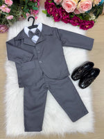 Conjunto Social Miss Cherry Jorge Terno Cinza Grafite