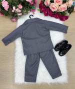 Conjunto Social Miss Cherry Jorge Terno Cinza Grafite