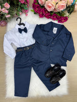 Conjunto Social Miss Cherry Jorge Terno Azul Marinho