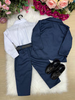 Conjunto Social Miss Cherry Jorge Terno Azul Marinho