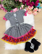 Conjunto Junino Banana Club Luxo Luana Preto