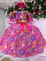 Vestido Marie Junino Luxo Luz da Fogueira