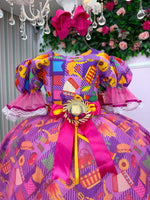 Vestido Marie Junino Luxo Luz da Fogueira
