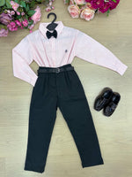 Conjunto Social Miss Cherry Henrique Rosa Calça Preta