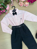 Conjunto Social Miss Cherry Henrique Rosa Calça Preta