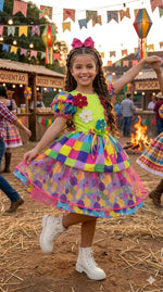 Vestido Marie Junino Luxo Arraia da Aquarela