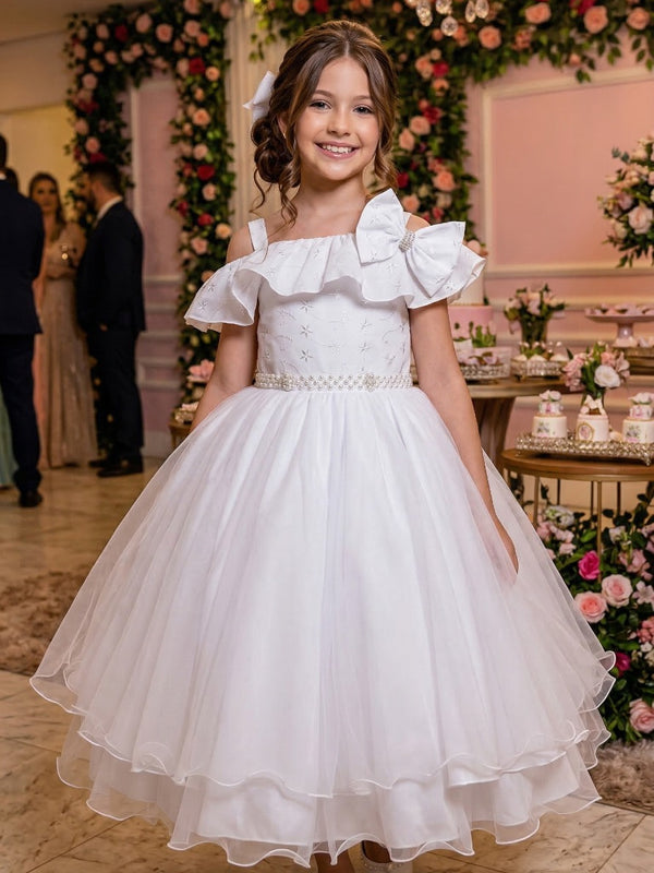 Vestido Bella Infantil Martina Branco