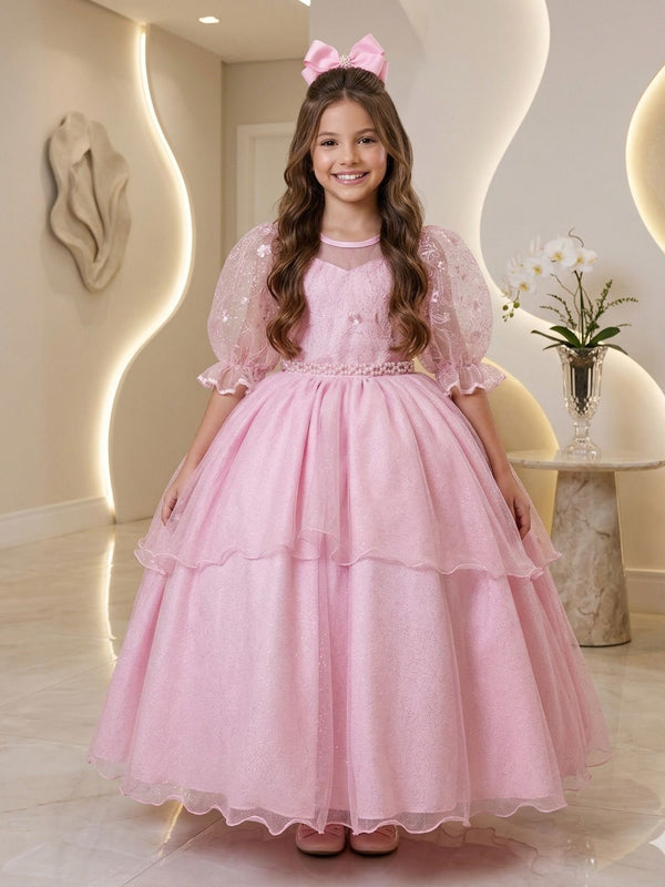 Vestido Bella Child Longo Eva Rosa Bebê