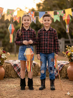 Camisa Flanelado Xadrez Junina Bento Preto