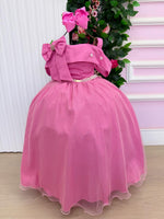 Vestido Banana Club Longo Doce Elegancia Rosa Chiclete