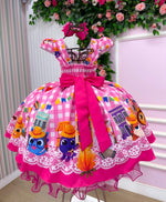 Vestido Junino Temáticos Kids Luxo Bolo Fofo Rosa