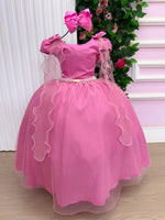 Vestido Banana Club Longo Diamante Rosa Chiclete