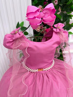 Vestido Banana Club Longo Diamante Rosa Chiclete