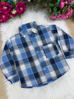 Camisa Flanelada Xadrez Junina James Azul