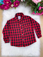 Camisa Flanelada Xadrez Junina Jason Vermelho