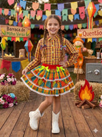 Saia Mini Miss Junino Estrela do Sertão Laranja