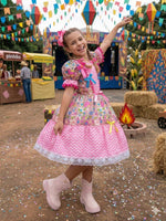 Vestido Marie Junino Quermesse de Luxo Pink
