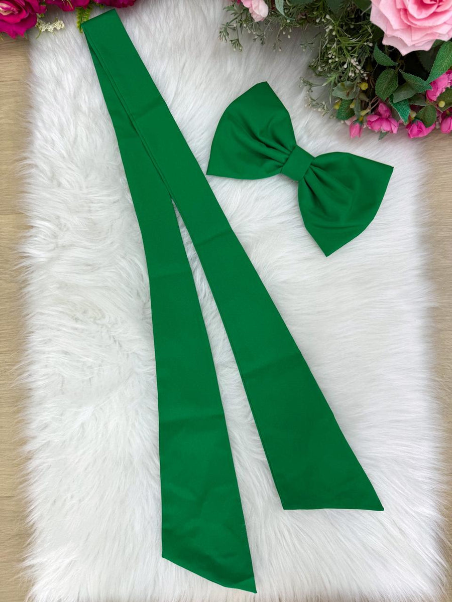 Laço Opcional / Faixa Do Vestido Selena Verde Bandeira