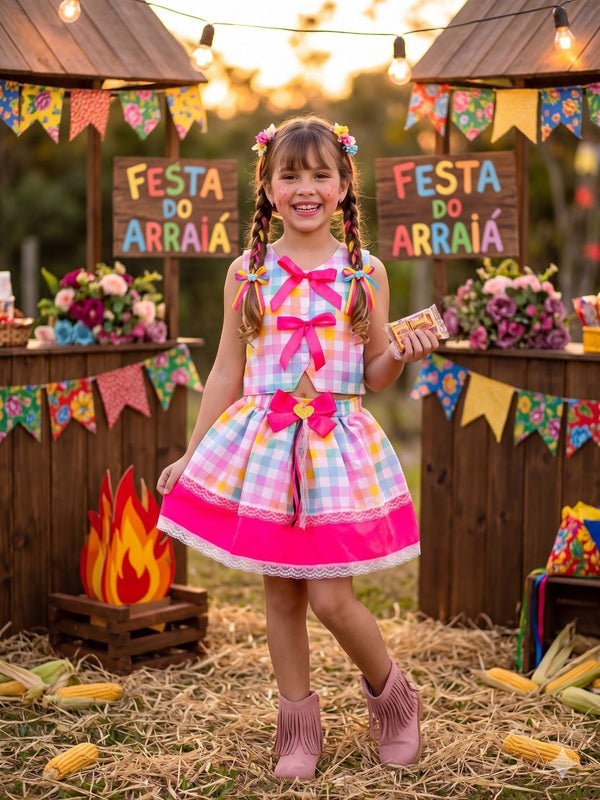 Conjunto Blogueirinha Junino Arraia da Alegria Colorido