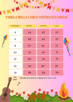 Vestido Bella Child Junino Quermesse Estrela do Arraiá