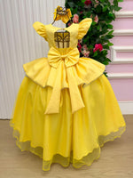 Fantasia/ Vestido Mini Miss Longo Princesa Amarela