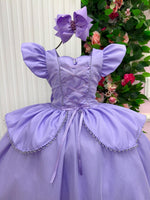 Fantasia/ Vestido Mini Miss Longo Princesa Lilas