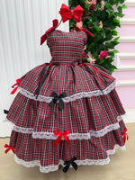 Vestido Marie Junino Luxo Xadrez Maria Eduarda