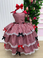 Vestido Marie Junino Luxo Xadrez Maria Helena