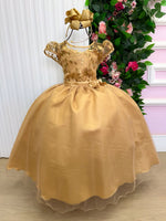 Vestido Mini Miss Longo Carol Dourado