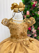 Vestido Mini Miss Longo Carol Dourado