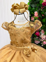 Vestido Mini Miss Longo Carol Dourado
