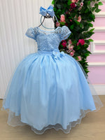 Vestido Mini Miss Longo Carol Azul Bebe