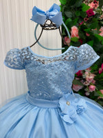 Vestido Mini Miss Longo Carol Azul Bebe
