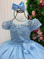 Vestido Mini Miss Longo Carol Azul Bebe