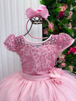 Vestido Mini Miss Longo Carol Rosa Bebe