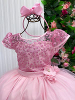 Vestido Mini Miss Longo Carol Rosa Bebe