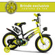 Bicicleta Infantil Aro 14 Old School Amarela 3 a 7 Anos LED + Pneu Grosso + Faro