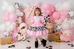 Vestido Temáticos Kids Doce Mimosa Rosa - Fazendinha - Vaquinha