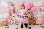 Vestido Temáticos Kids Doce Mimosa Rosa - Fazendinha - Vaquinha