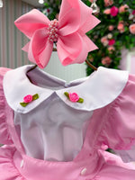 Vestido Temáticos Kids Doce Mimosa Rosa - Fazendinha - Vaquinha