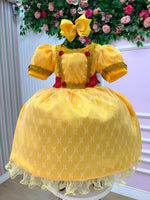 Fantasia Princesa Belli Doce Realeza Princesa Amarelo