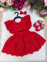 Romper/Vestido Princesa Belli Elisa Vermelho