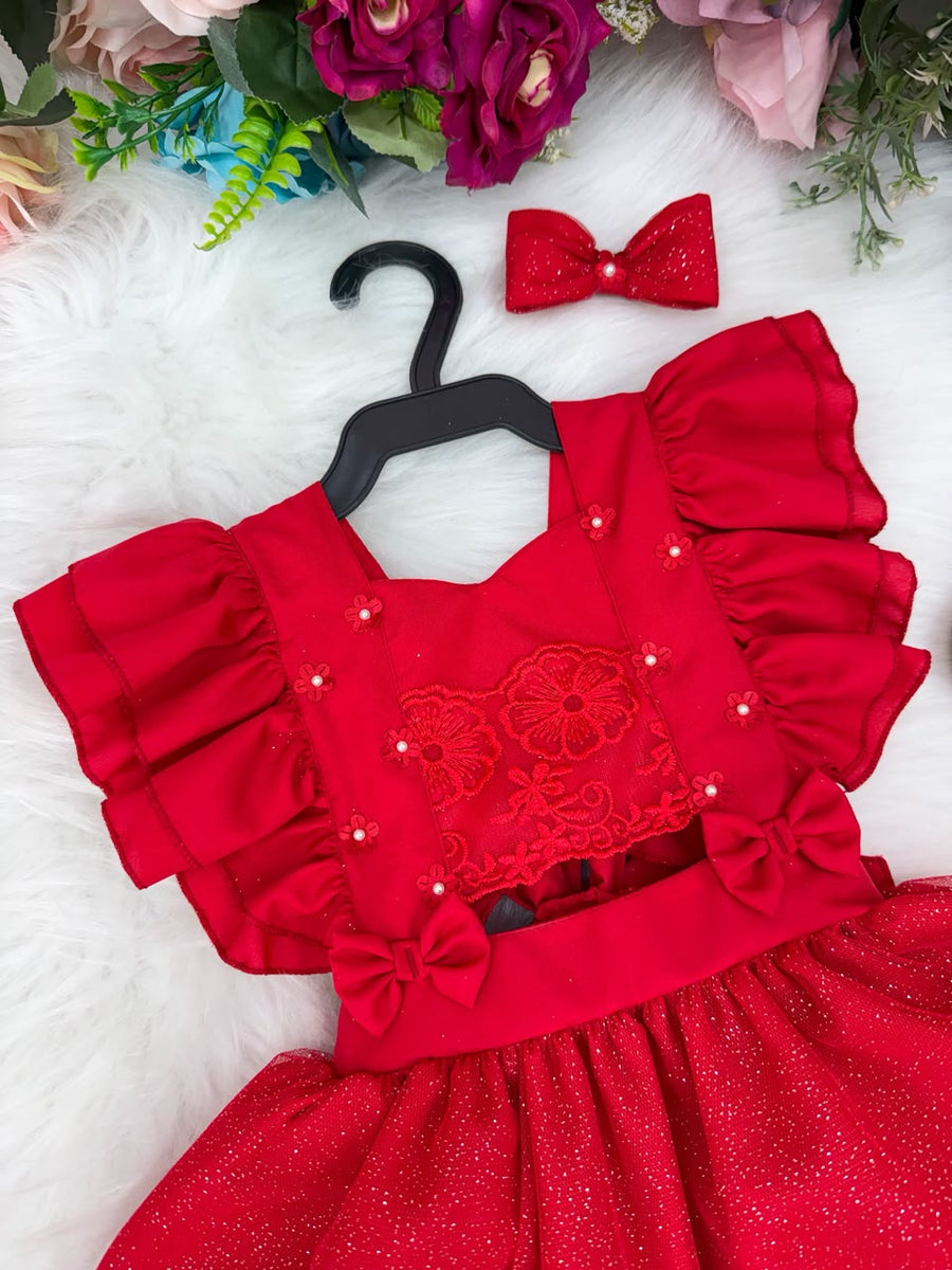 Romper/Vestido Princesa Belli Elisa Vermelho