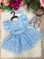 Romper/Vestido Princesa Belli Elisa Azul Bebe