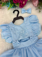 Romper/Vestido Princesa Belli Elisa Azul Bebe