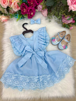 Romper/Vestido Princesa Belli Elisa Azul Bebe
