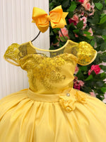 Vestido Mini Miss Longo Carol Amarelo