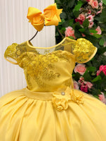 Vestido Mini Miss Longo Carol Amarelo