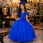 Vestido Mini Miss Longo Carol Azul Royal