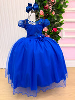 Vestido Mini Miss Longo Carol Azul Royal